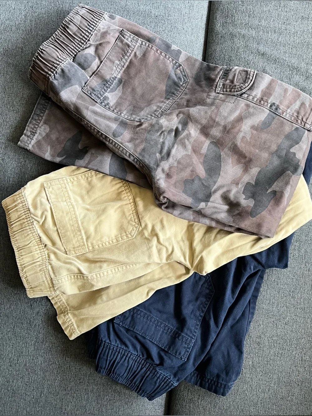 3 Pairs The Children’s Place Boys Cargo Pants Size 12 Navy Khaki Camo Uniform